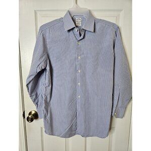 Vintage Brooks Brothers Shirt Men 16 Blue Oxford 326 USA Button Down Long Sleeve
